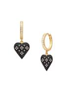 Gabi Rielle 22k Goldplated & Crystal Heart Drop Earrings