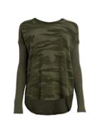 Theo & Spence Camo Ribbed-sleeve Pullover