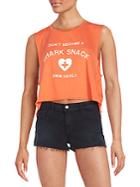 Wildfox Shark Snack Graphic Cropped Chad Tank