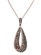 Effy Espresso 14kt. Rose Gold Brown And White Diamond Pendant Necklace