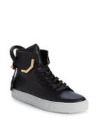 Buscemi Unisex Lace-up Leather High-top Sneakers