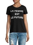 French Connection La Femme Graphic Cotton Tee