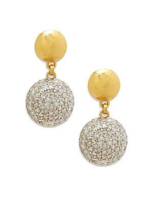 Gurhan Diamond & 24k Gold Ball Earrings