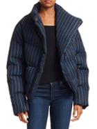 Theory Asymmetric Striped Puffer Jacket