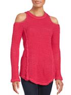 Saks Fifth Avenue Red Cold Shoulder Sweater