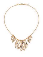 Alexis Bittar Elements Gilded Muse D'ore Crystal Leaf Bib Necklace