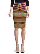 Versace Striped Ribbed Pencil Skirt