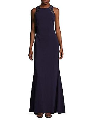 Carmen Marc Valvo Infusion Lace Embroidered Dress