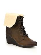 Ugg Australia Uptown Zea Leather Wedge Boots