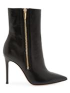 Gianvito Rossi Trinity Zipper Leather Ankle Boots
