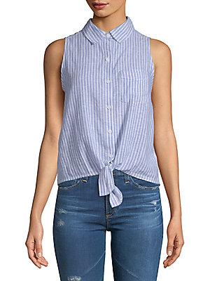Beach Lunch Lounge Stripe Tie-front Top