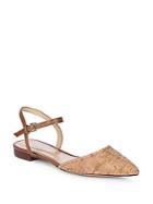 Schutz Point Toe Leather Ankle-strap Flats