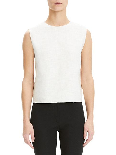 Theory Canvas Cropped Tweed Top