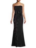 Jay Godfrey Steele Ruffle Front Strapless Gown