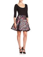 Alice + Olivia Amie Knit-top Floral Dress