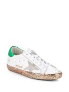 Golden Goose Deluxe Brand Glittered Distressed Leather Sneakers