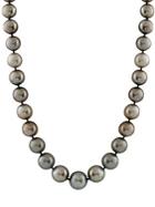 Masako 11-14mm Black Pearl And 14k White Gold Necklace