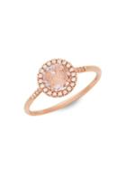 Suzanne Kalan 14k Rose Gold Diamond & Amethyst Bezel Ring