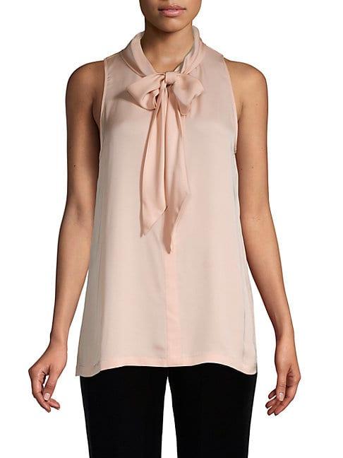 Theory Sleeveless Tie-front Silk Top