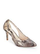 Cole Haan Kyle Cutout Snake-embossed Leather Point Toe Pumps