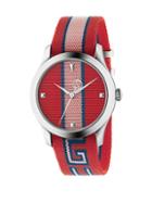 Gucci G-timeless Stripe Textile-strap Watch