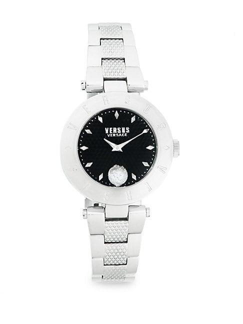 Versus Versace Logo Engraved Stainless Steel Bracelet Watch