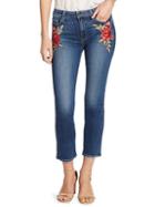 Paige Jacqueline Embroidered Cropped Jeans