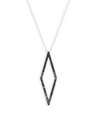 Effy 14k White Gold & Black Diamond Cutout Pendant Necklace