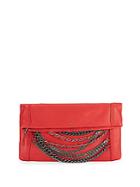 Ash Domino Fold-over Leather Clutch