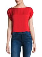 Milly Lona Silk-blend Cropped Top