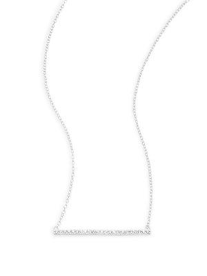 Argento Vivo Studded Sterling Silver Bar Pendant Necklace