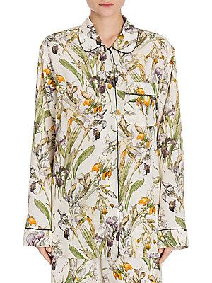 Alexander Mcqueen Floral-print Silk Pajama Top
