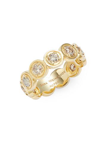 Sara Weinstock Round Bezel 18k Yellow Gold & Diamond Ring