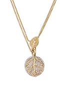 Michael Aram Botanical Leaf Diamond & 18k Yellow Gold Pendant Necklace