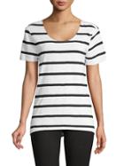 Saks Fifth Avenue Striped Cotton-blend Tee