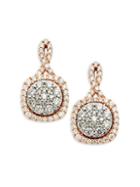 Effy 14k White & Rose Gold & Diamond Earrings