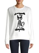 Karl Lagerfeld Paris Graphic Cotton-blend Sweatshirt