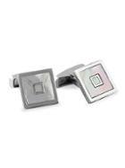 Zegna Square Sterling Silver & Mother-of-pearl Cufflinks