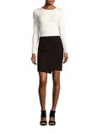 Saks Fifth Avenue Long Sleeve Colorblock Dress