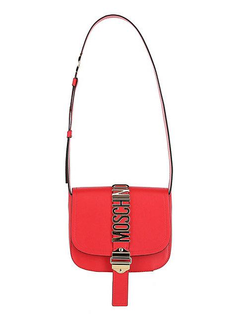 Moschino Logo Leather Shoulder Bag