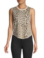 Chaser Animal-print Cotton Blend Top