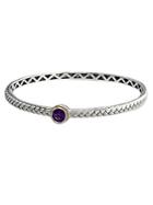 Effy Amethyst Bangle In Sterling Silver With 18 Kt. Yellow Gold