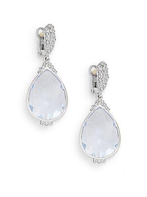 Judith Ripka Bermuda Blue Quartz & Sterling Silver Teardrop Earrings