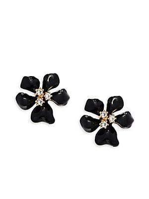 Kenneth Jay Lane Crystal Flower Stud Earrings