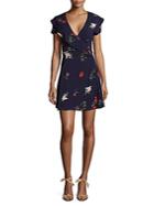 Saks Fifth Avenue Red Floral Wrap Dress