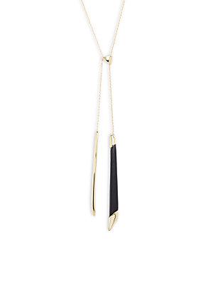 Alexis Bittar Lucite & 10k Gold-plated Reversible Lariat Necklace