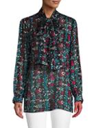 Anna Sui Graphic Tie-front Blouse