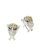 Effy 18k Gold & Sterling Silver Sapphire & Diamond Panther Earrings