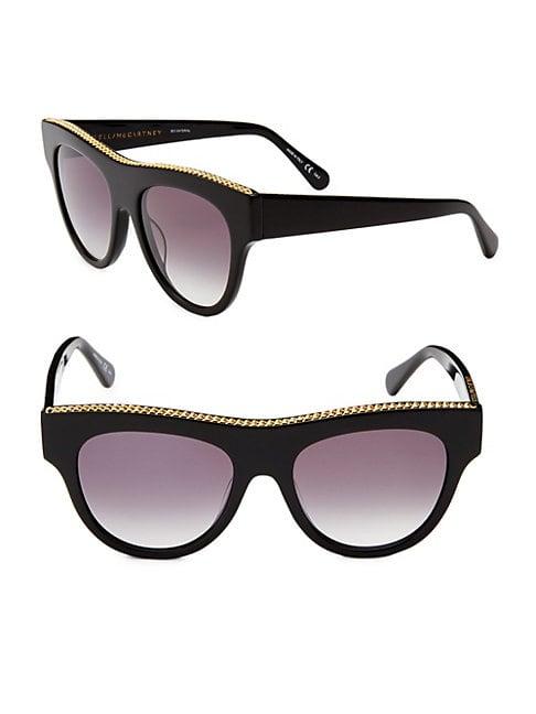 Stella Mccartney 52mm Flat Top Round Sunglasses