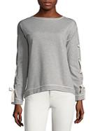 Saks Fifth Avenue Lace-up Long-sleeve Sweater